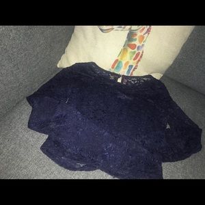 Dark blue Lace crop top